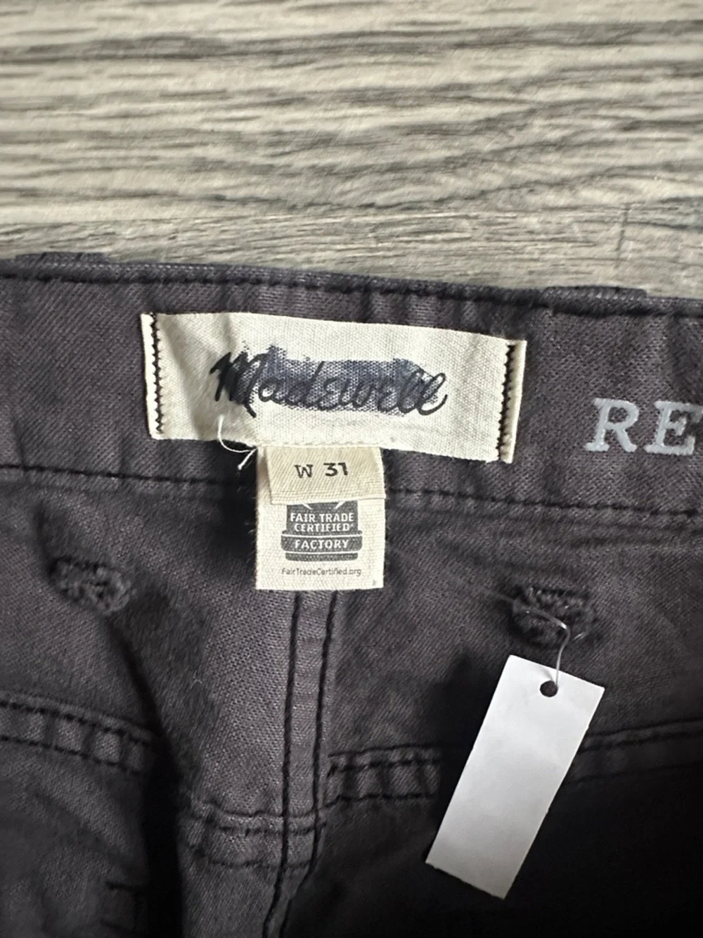 Madewell NWT relaxed straight workwear pant mens in‎ black coal  31x32